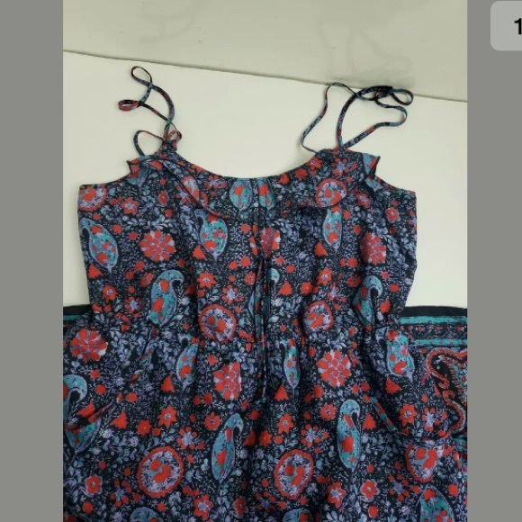 AEO Blue Paisley Dress Size Medium with Pockets - Picture 2 of 7